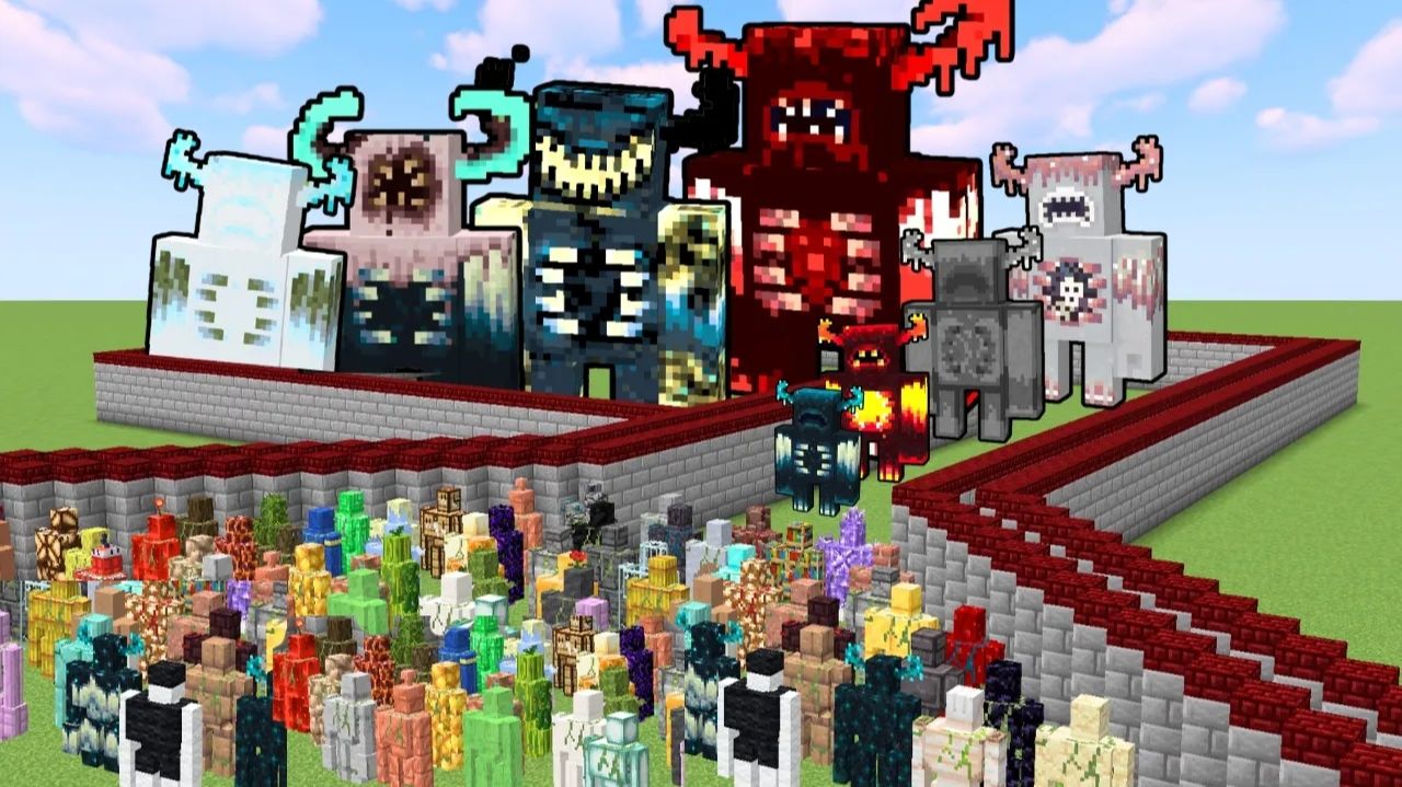 Deathrun всех големов Minecraft — включая каждого босса Хранителя!
