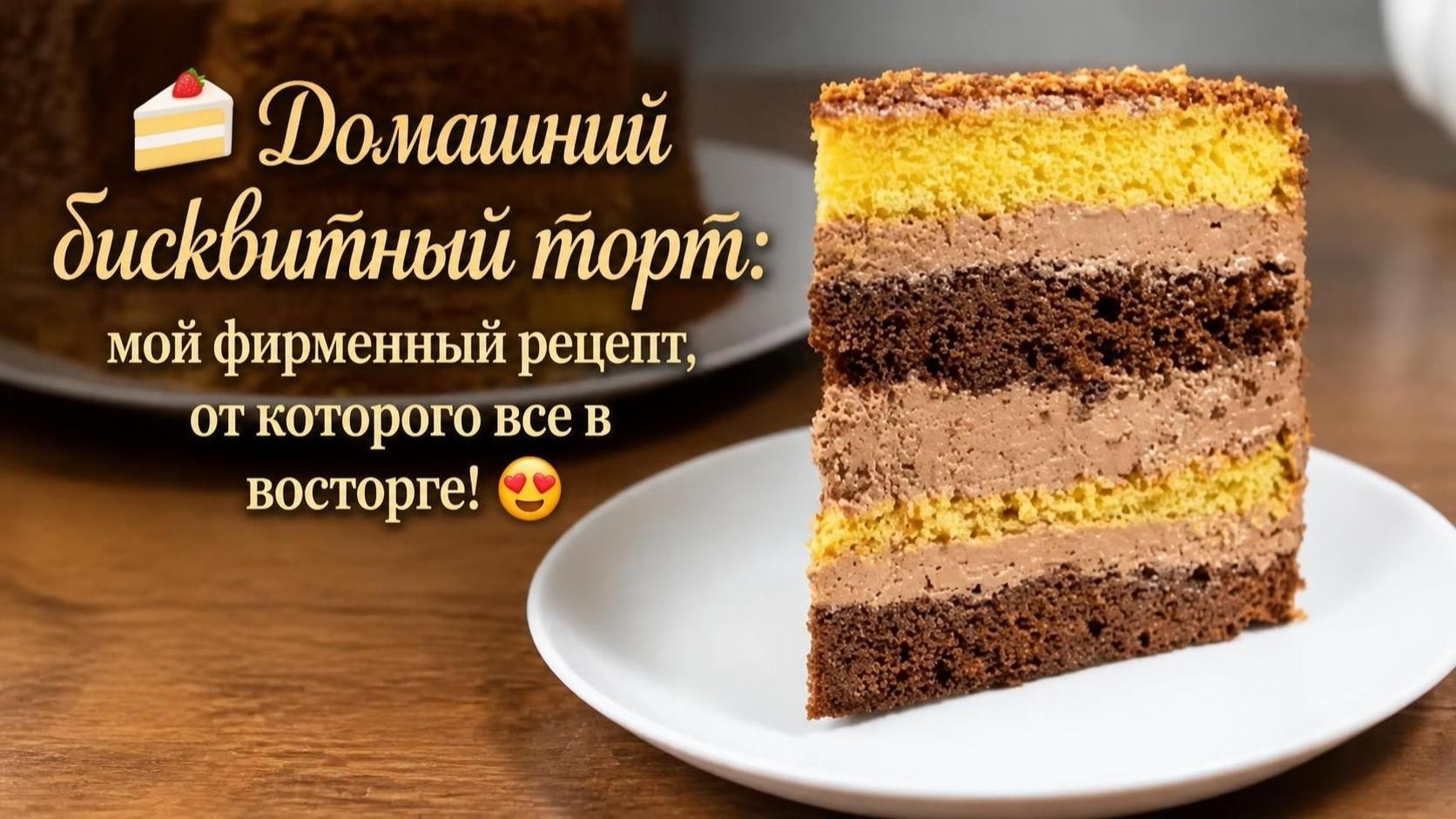 🍰 Домашний бисквитный торт_ мой фирменный рецепт, от которого все в восторге! 😍