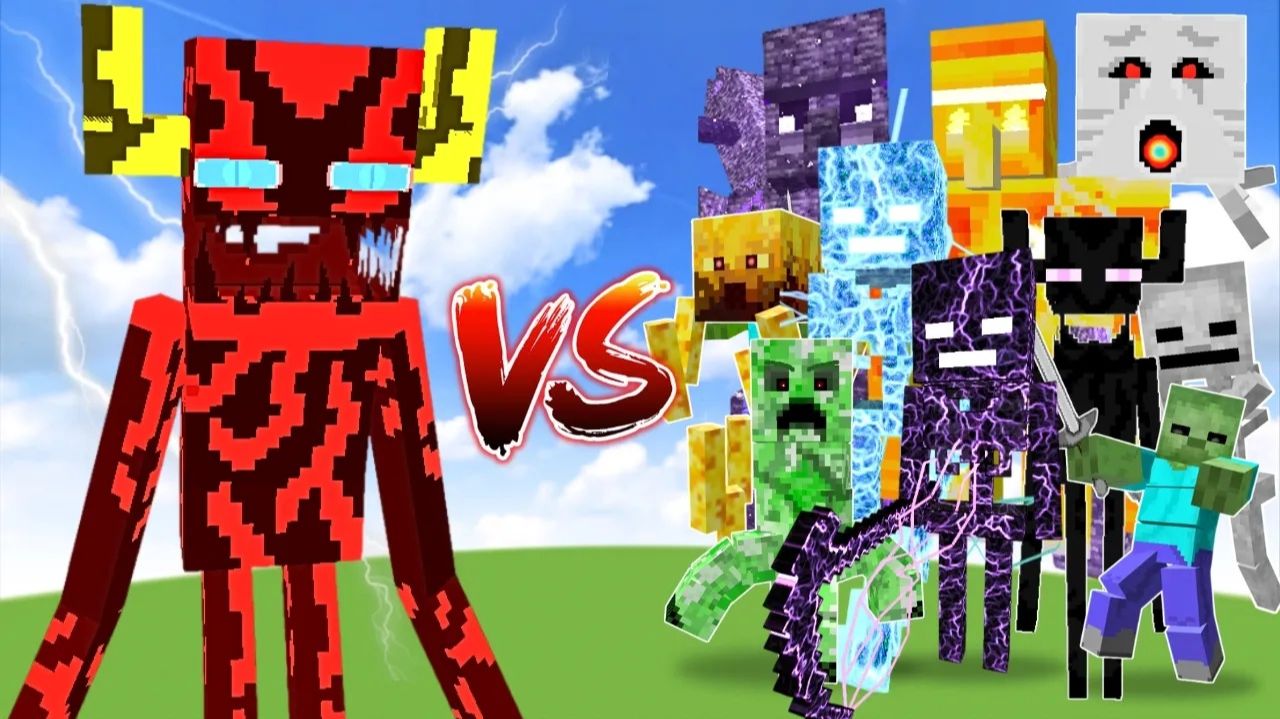 ТИТАН ХАОС-КОЛОСС против всех боссов-титанов в Minecraft!