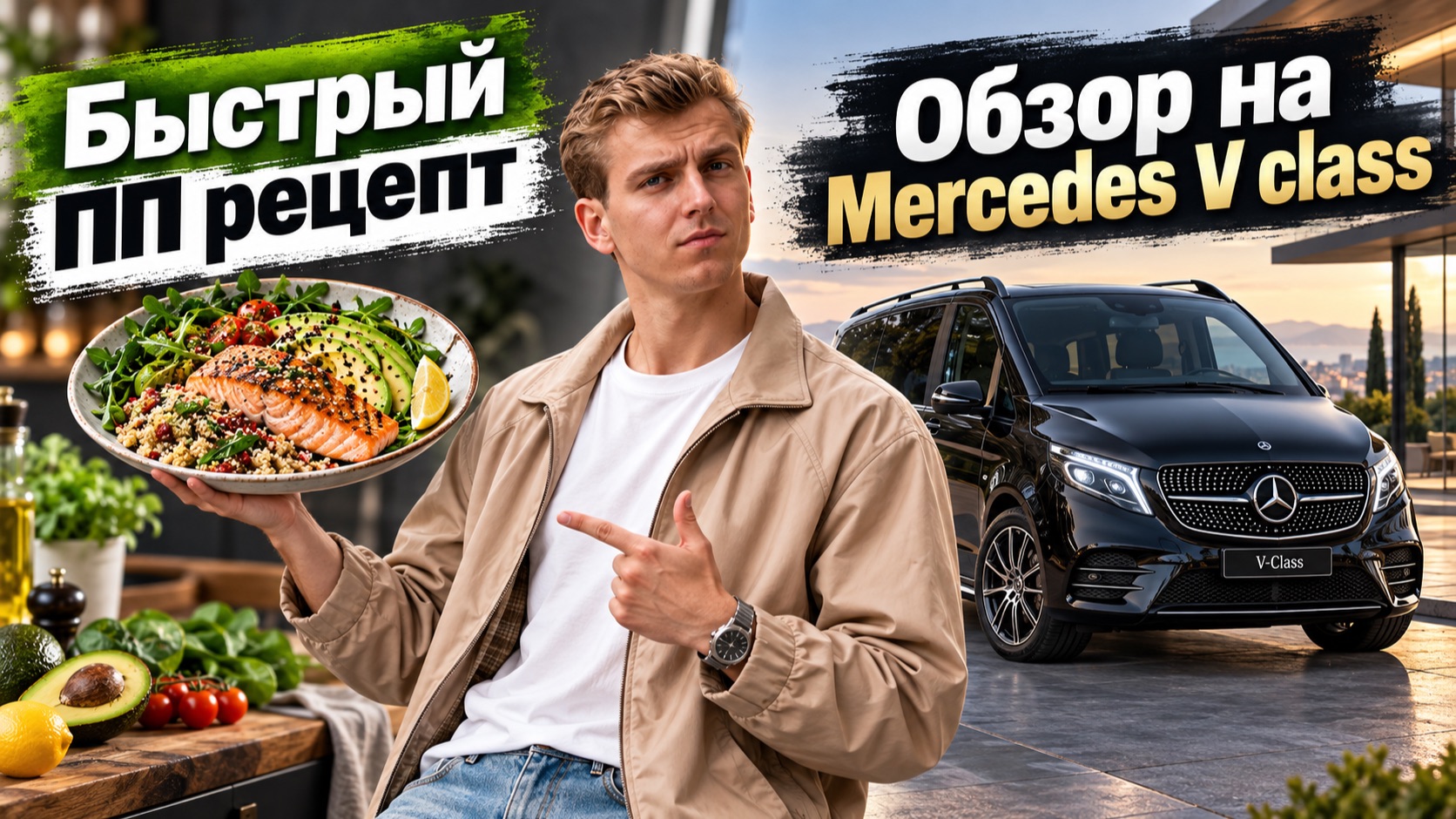 Быстрый ПП рецепт. Обзор на Mercedes V class.