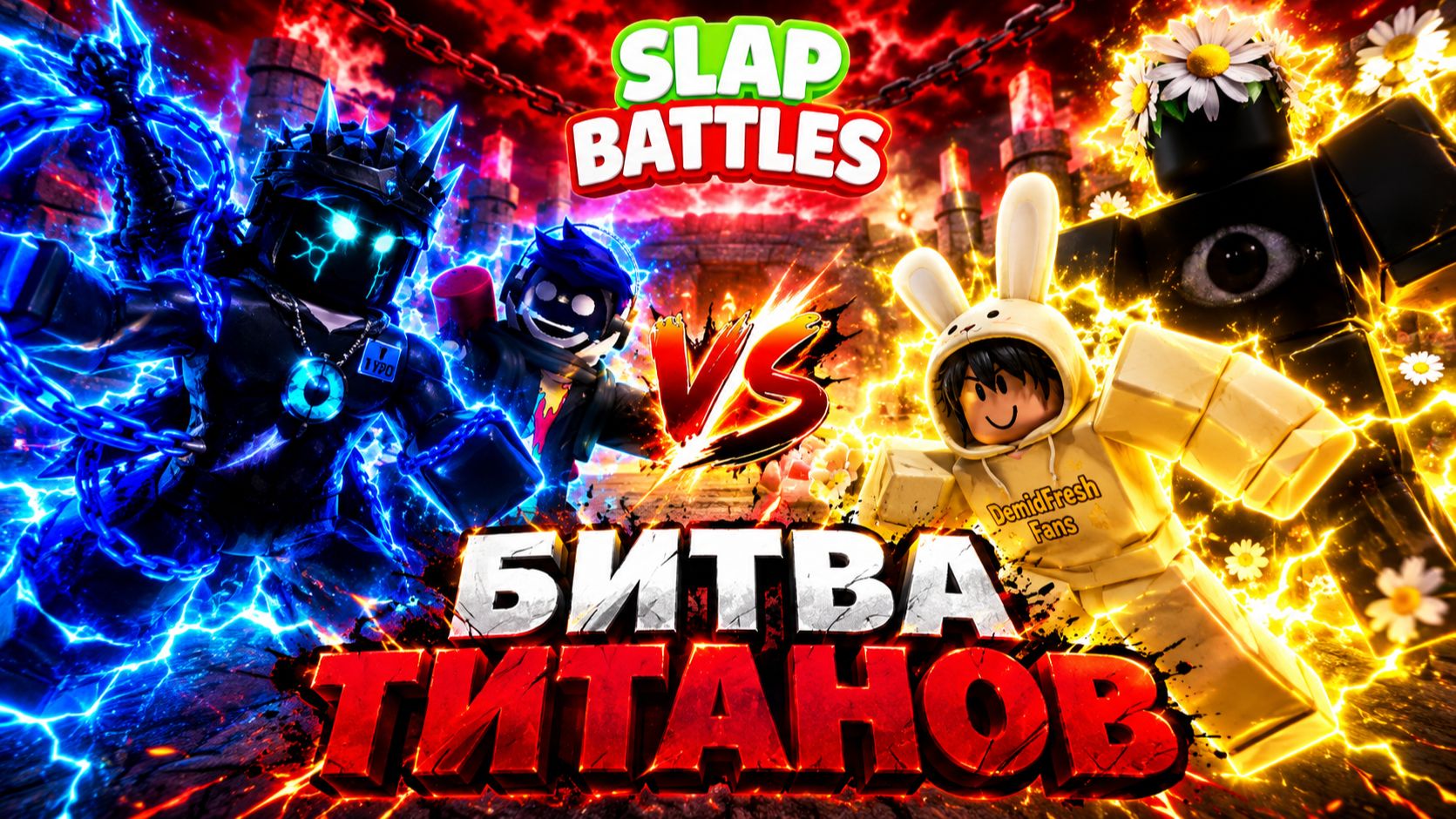 БИТВА ТИТАНОВ в Slap Battles Roblox!
