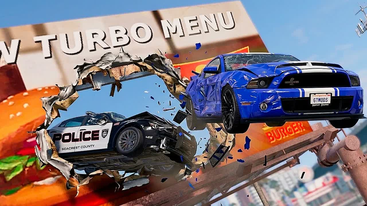 Полицейская погоня и эпичные аварии BeamNG.Drive #123