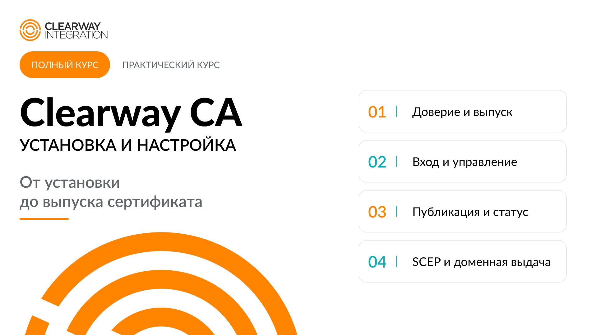 Полный курс установки CA