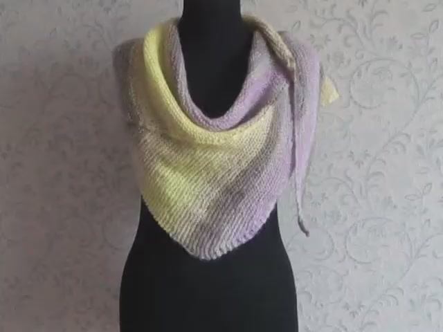 Бактус _ треугольная шаль _ спицами. Bactus knitting