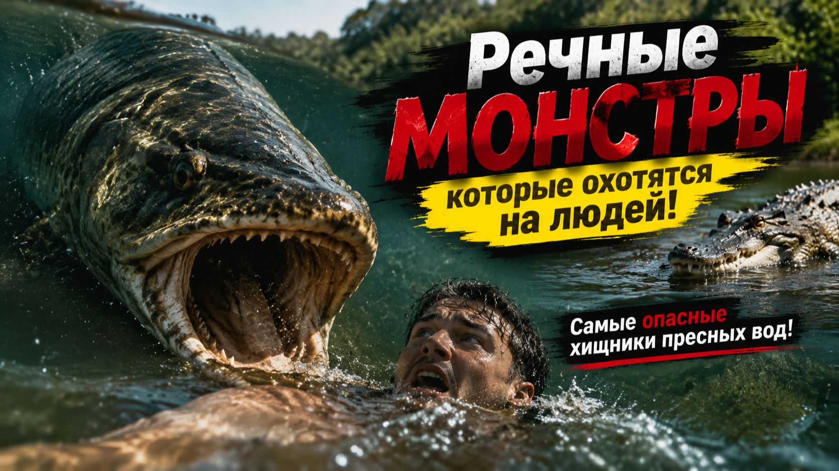 Речные МОНСТРЫ которые охотятся на людей! Самые опасные хищники пресных вод!
