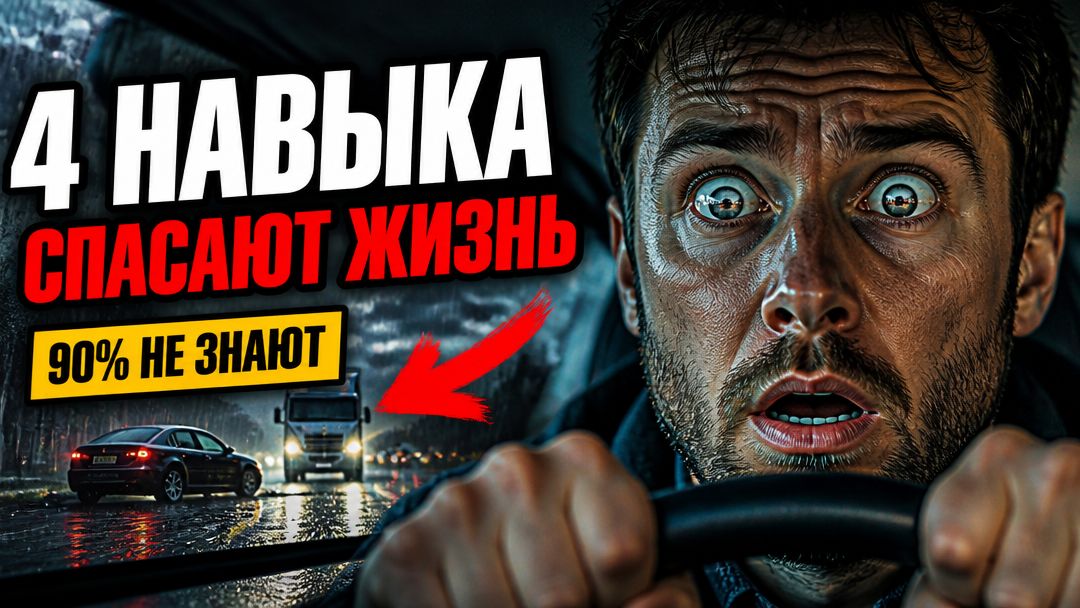 ЭТИ 4 НАВЫКА СПАСАЮТ ЖИЗНЬ ЗА РУЛЁМ — 90% ВОДИТЕЛЕЙ ИХ НЕ ЗНАЮТ