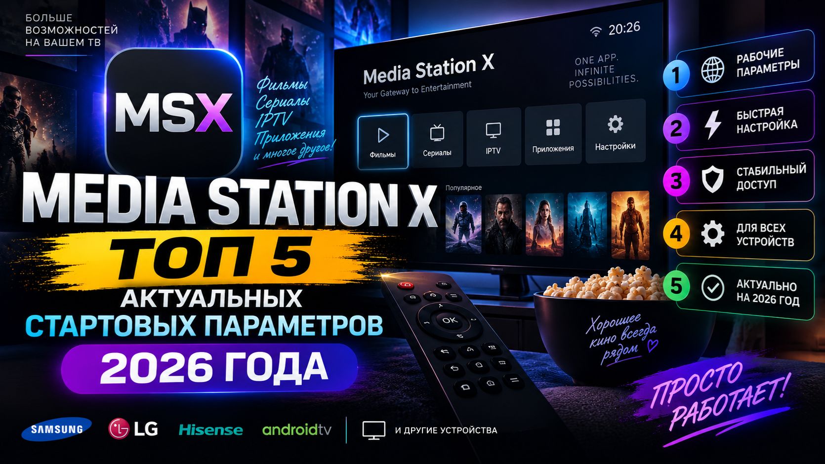 Media Station X — ТОП 5 актуальных стартовых параметров 2026 года