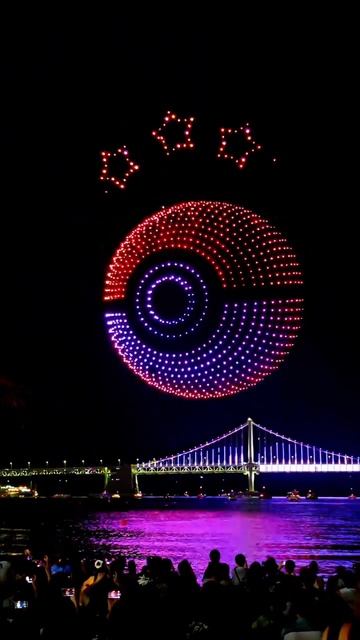 Шоу дронов на реке Хан 🎆