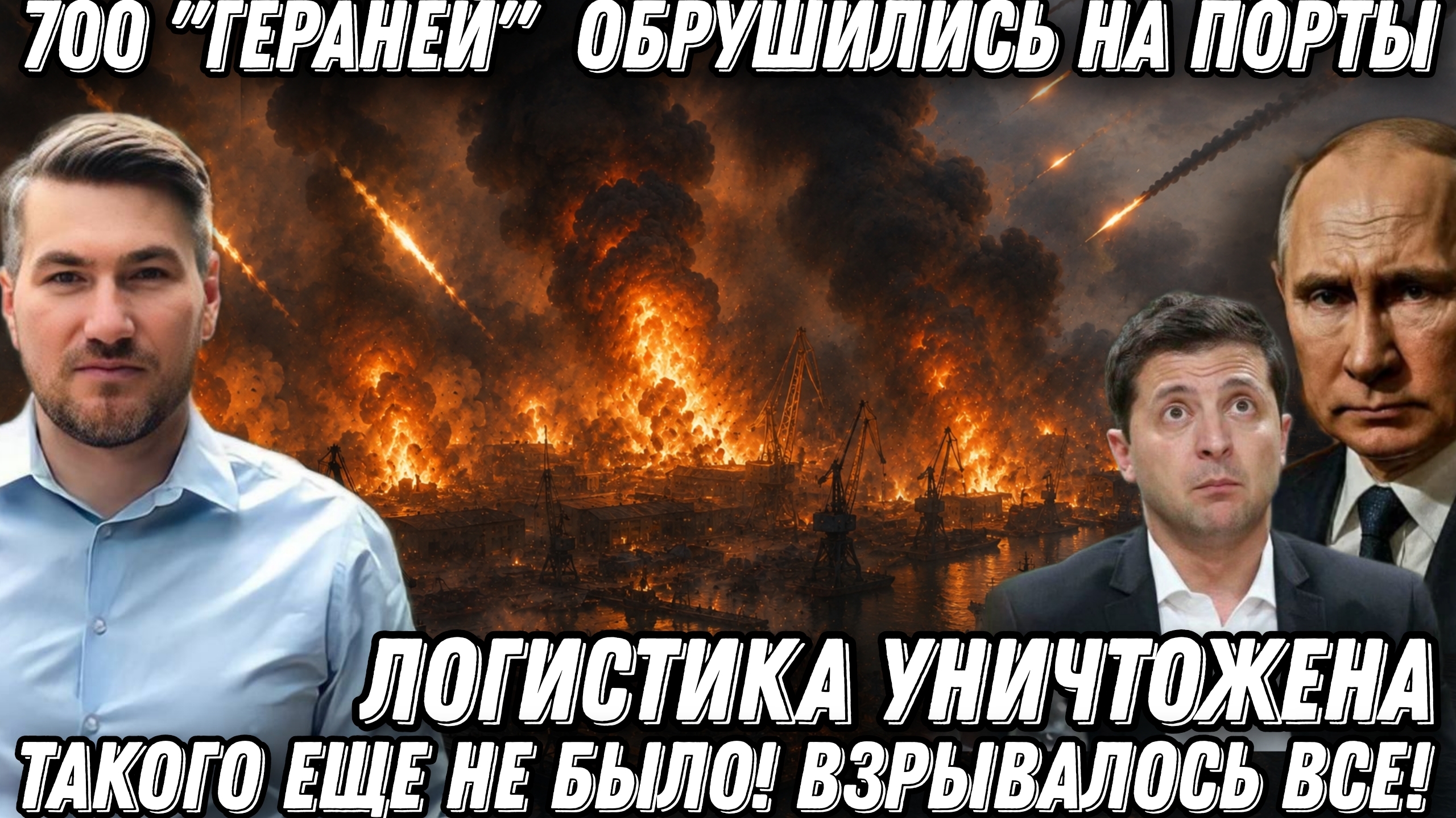 Такого еще не было! Взрывалось все! 700 «Гераней» обрушились на порты. Логистика ВСУ уничтожена.