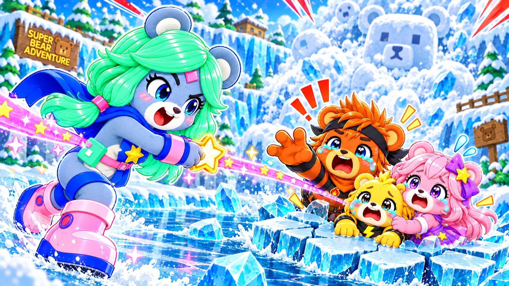 😱Я СПАСЛА АНИМЕ МЕДВЕДЕЙ в ИГРЕ СУПЕР МИШКА! SUPER BEAR ADVENTURE
