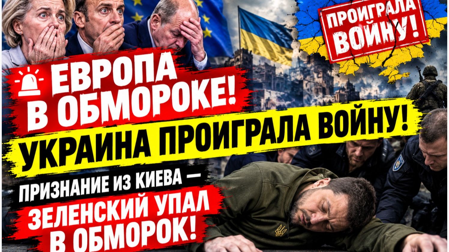 ЕВРОПА В ОБМОРОКЕ! 🚨 УКРАИНА ПРОИГРАЛА ВОЙНУ! ПРИЗНАНИЕ ИЗ КИЕВА — ЗЕЛЕНСКИЙ УПАЛ В ОБМОРОК