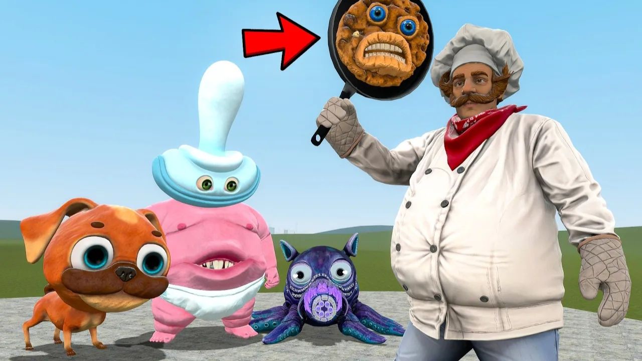 Омлетный Человек VS все монстры Dark Pals на первом этаже Garry’s Mod!