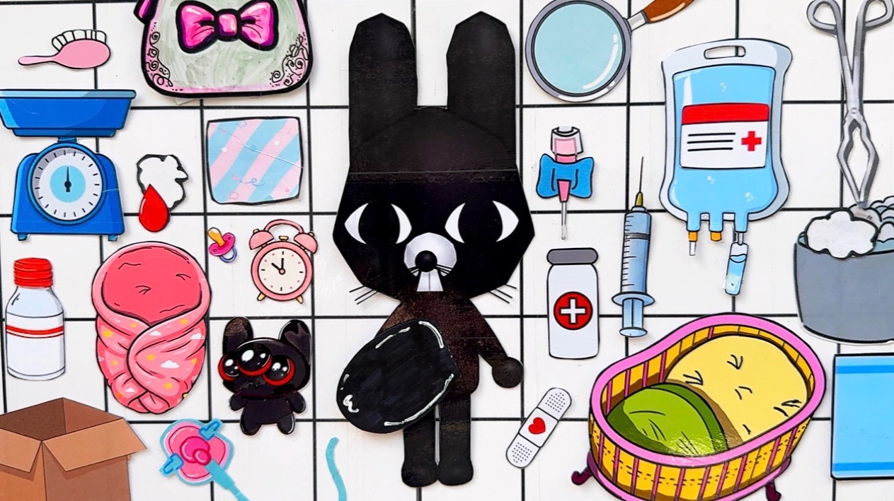 ANIMAL HOSPITAL 🩶 BLACK BUNNY 🐰 | BABY 👶🏻 | DIY