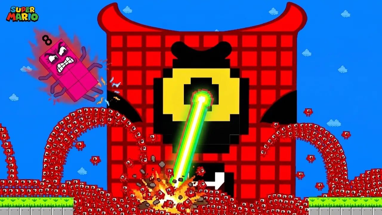 Цифры 1–9999 против гигантских злых блоков 😈