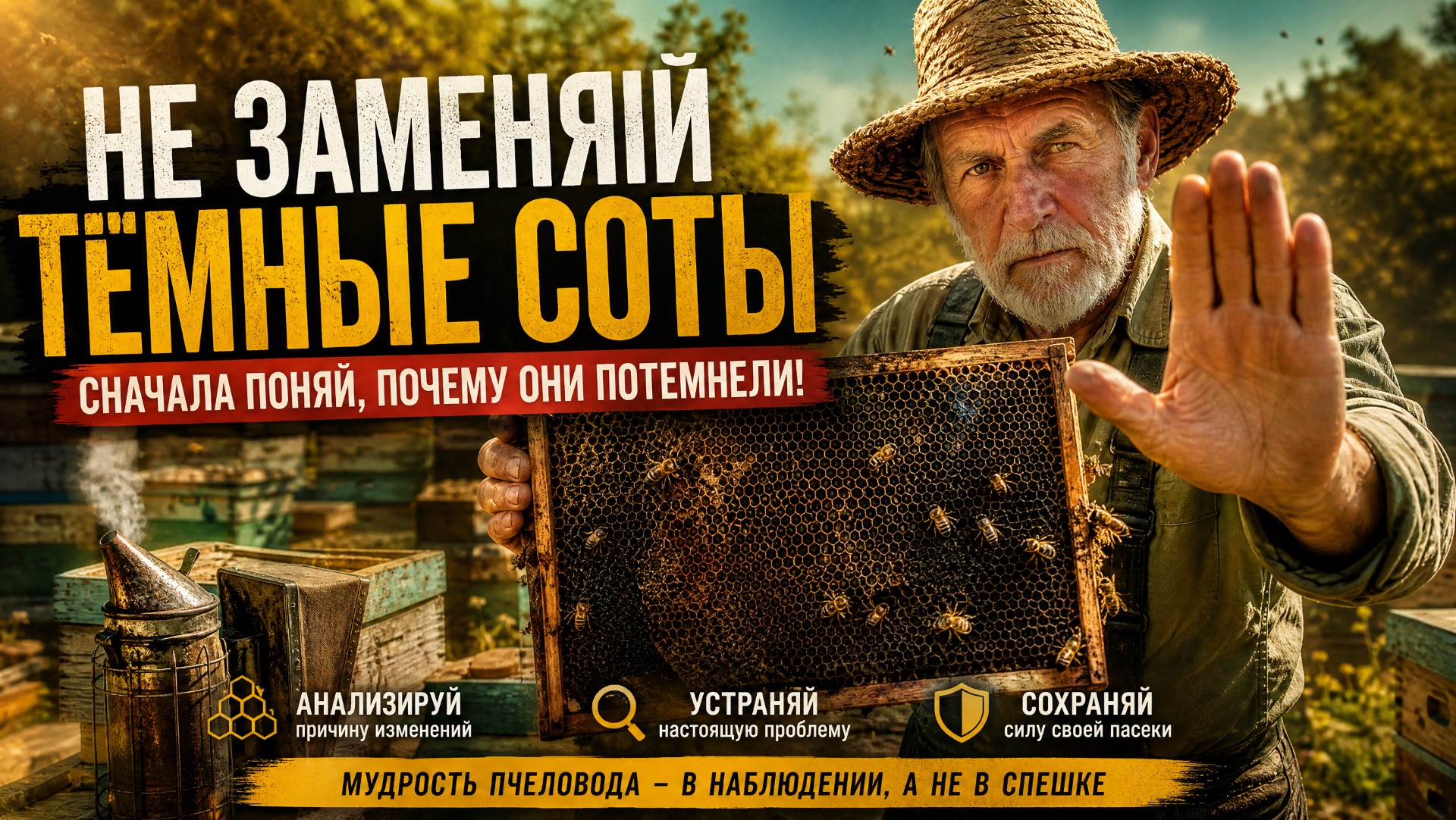 Не заменяй темные соты - не узнав причину их потемнения