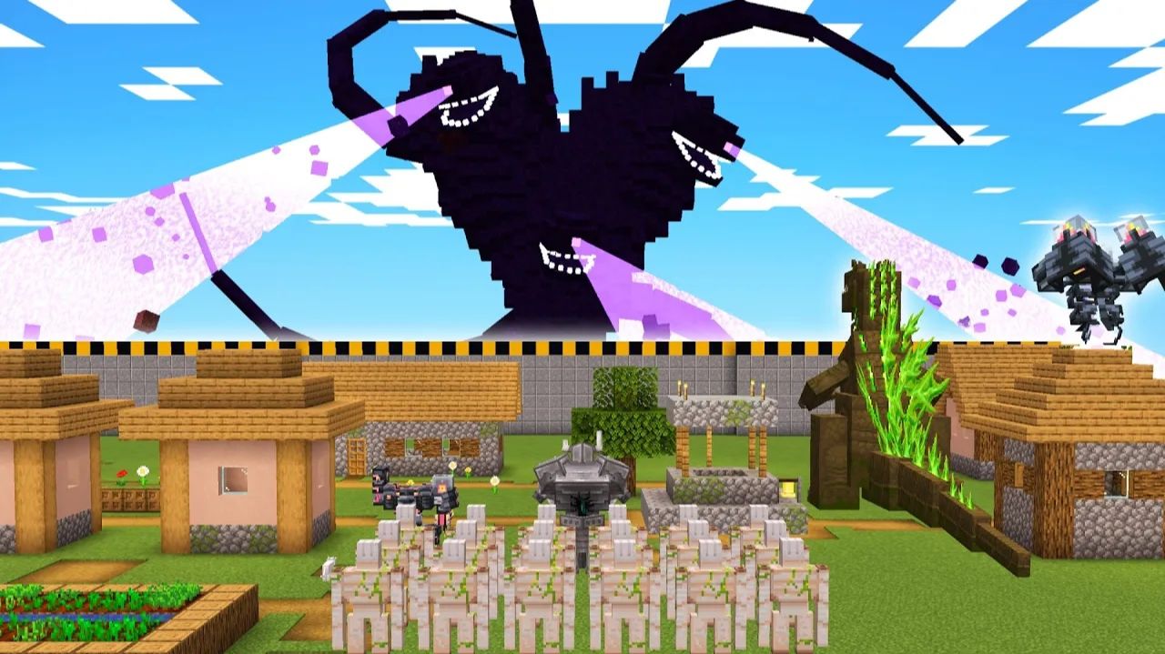 Wither Storm против Ultimate Minecraft Village! Кто выживет?