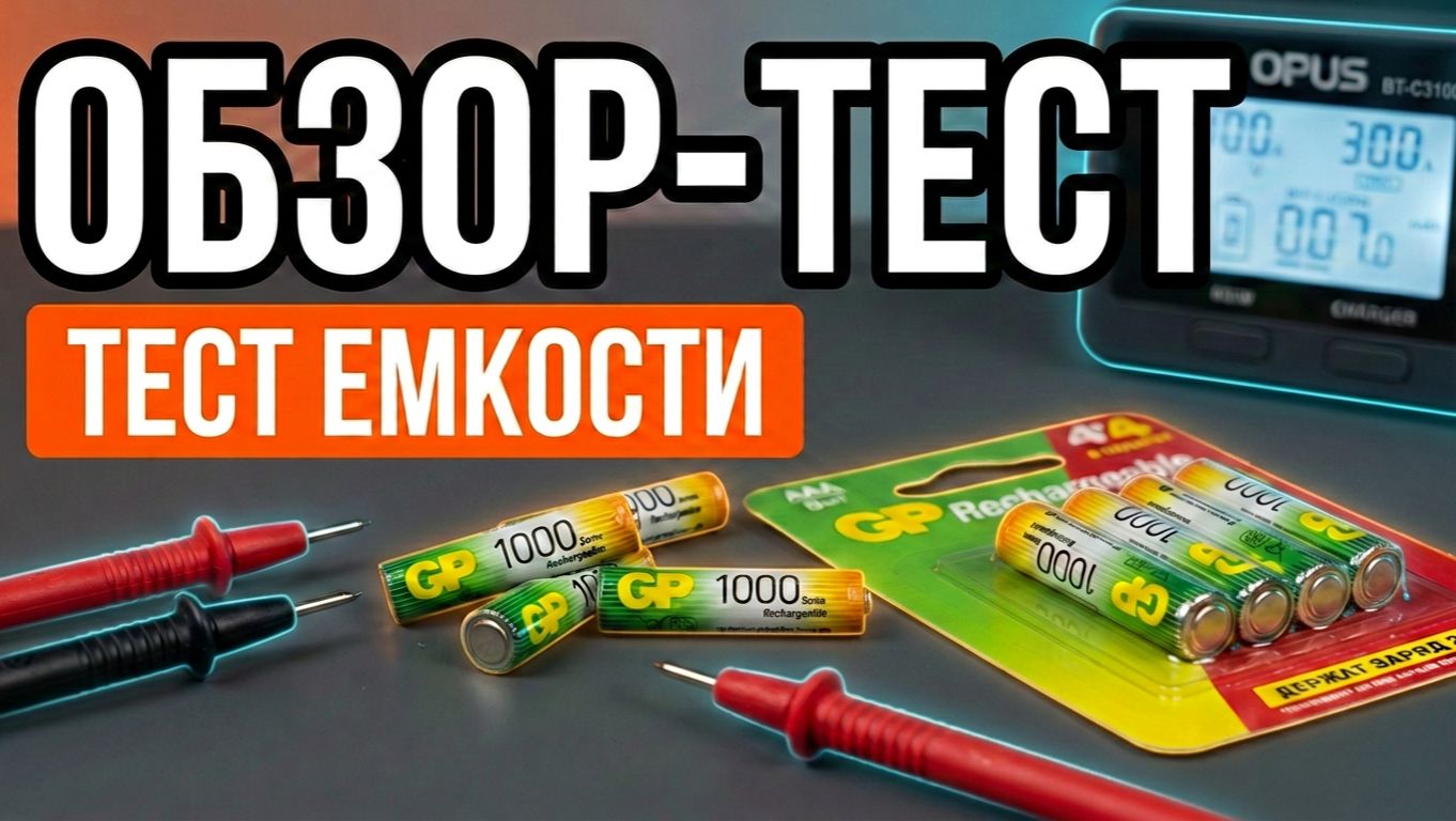 Аккумуляторы GP Rechargeable 1000 Series - Тест емкости и саморазряда | SteinHouse