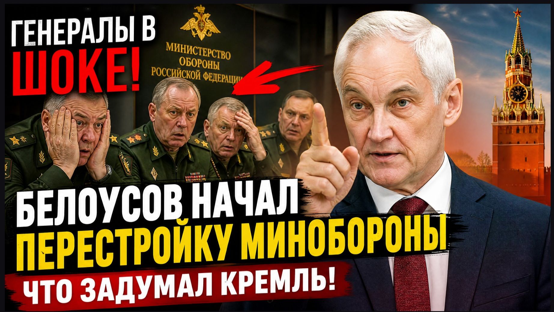 Генералы в ШОКЕ!БЕЛОУСОВ НАЧАЛ ПЕРЕСТРОЙКУ МИНОБОРОНЫ — что задумал Кремль!
