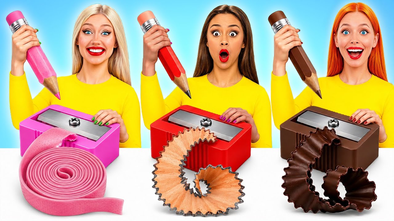 Gummy Food, Real Food Vs Chocolate Food Challenge | Tasty Kitchen Hacks By Bubba DO Challenge