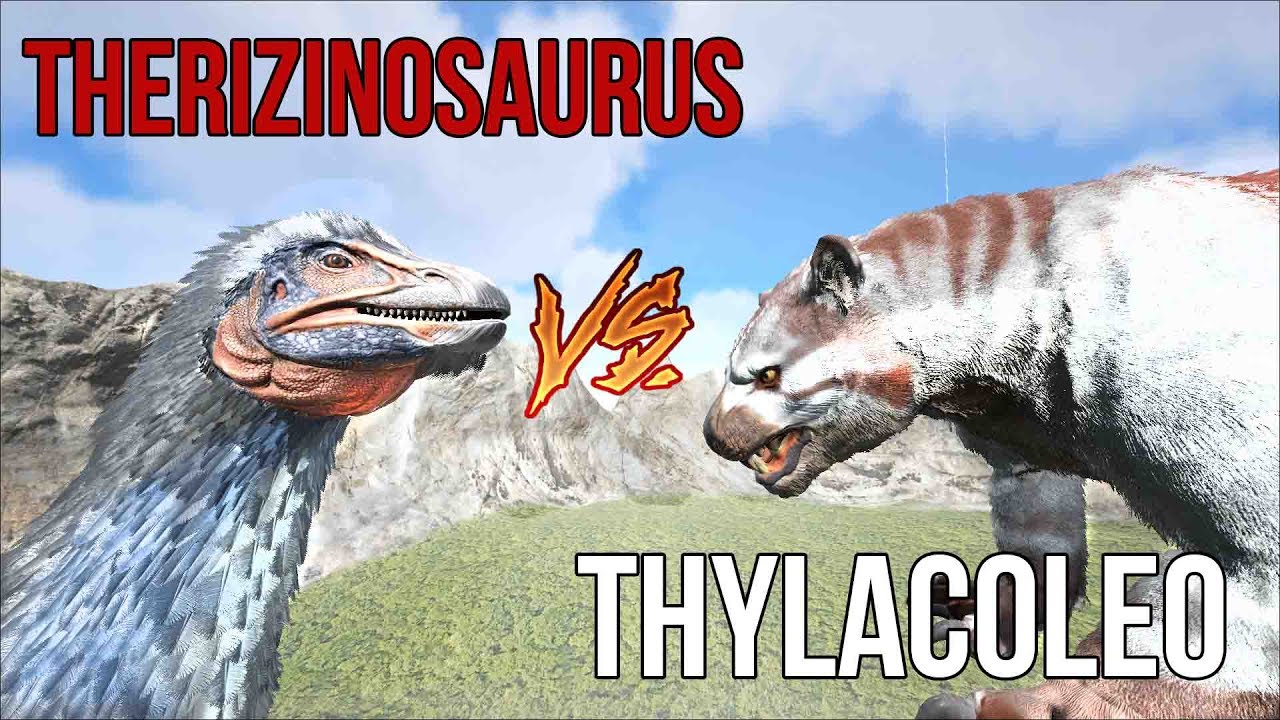 Битва в АРК  |Терезино против Сумчатый лев | Therizinosaurus Vs Thylacoleo