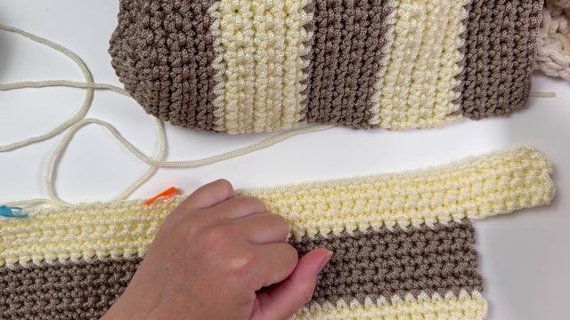 Мастер класс полосатой сумки крючком из шнура НитиПитер