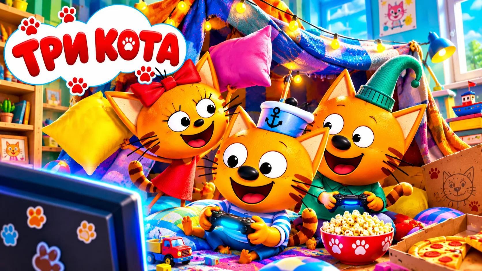 три кота | игра | детям | интересно #игры #мультики #трикота #карнавал