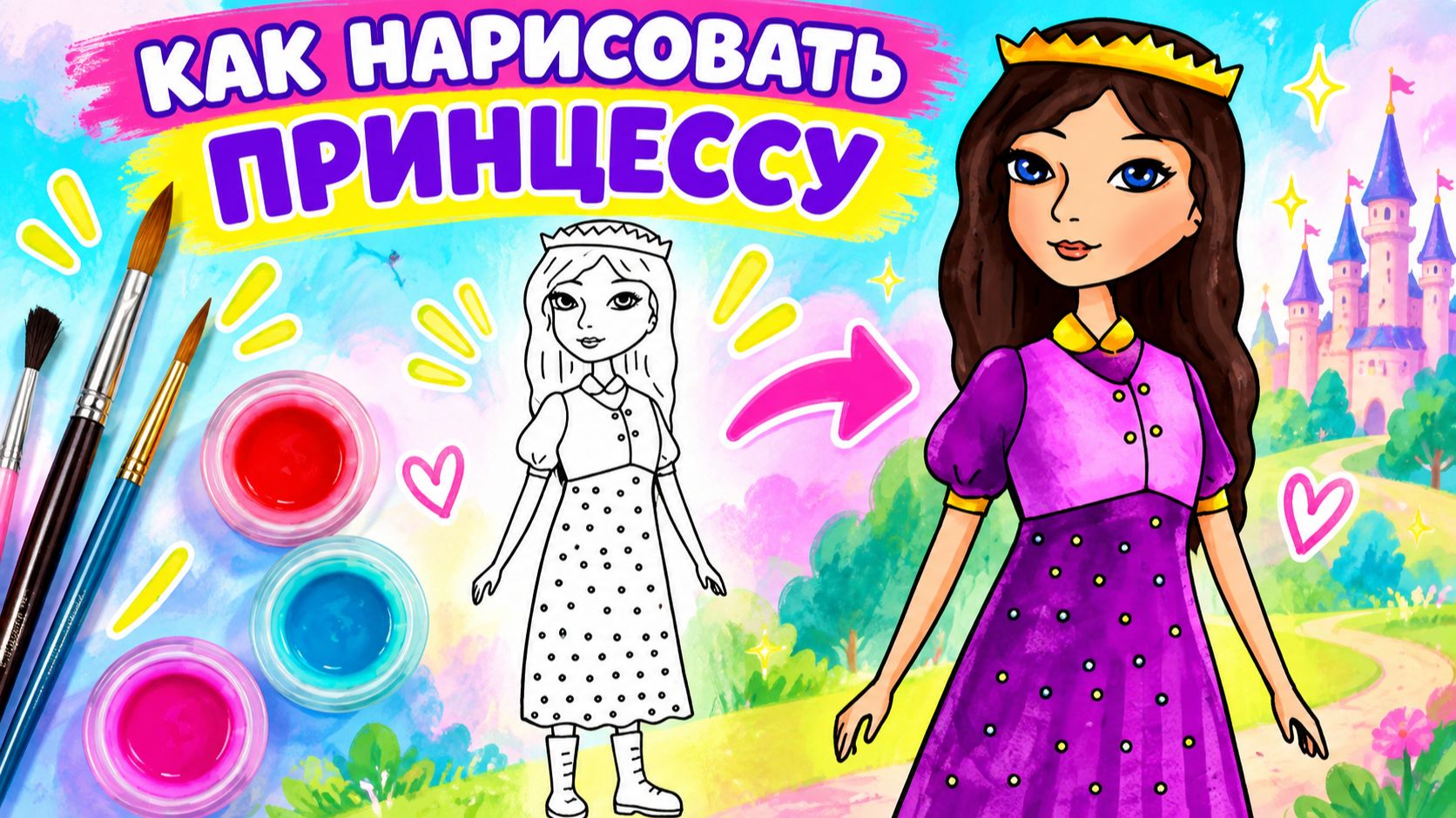 Как нарисовать девочку Соню из мультика Царевны для детей 👑 Простые рисунки и раскраски малышам