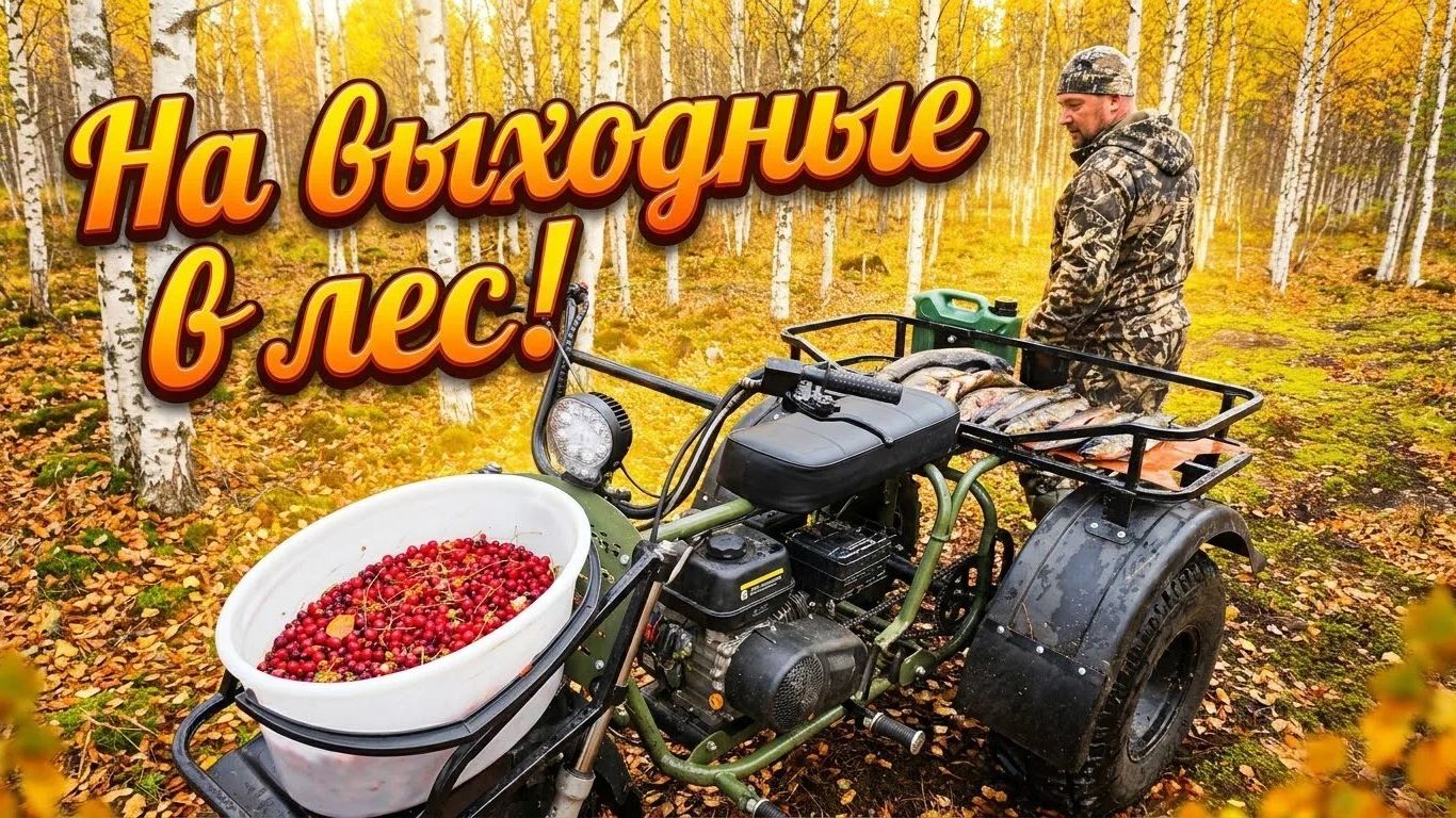Трициклы СР-32. Рыбалка, охота, торфянники, болото, сбор клюквы! Лесная баня! Быт лесника! Часть 2!
