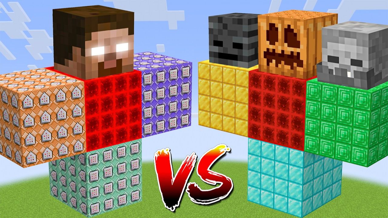 Херобрин из командного блока против всех боссов Minecraft — Битва мобов в Minecraft