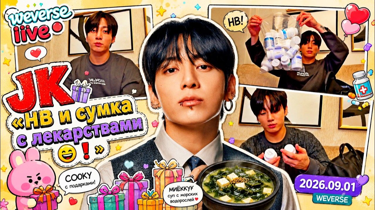 WEVERSE Live JK «HB и сумка с лекарствами ❕» 2026.09.01