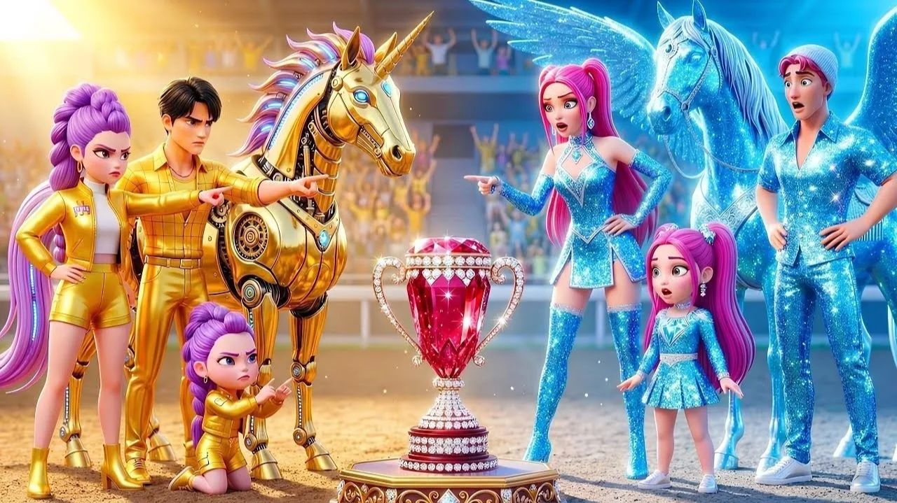 😱Мультики для детей. Золотая семья против алмазной 🦄✨ Детские мультики смотреть