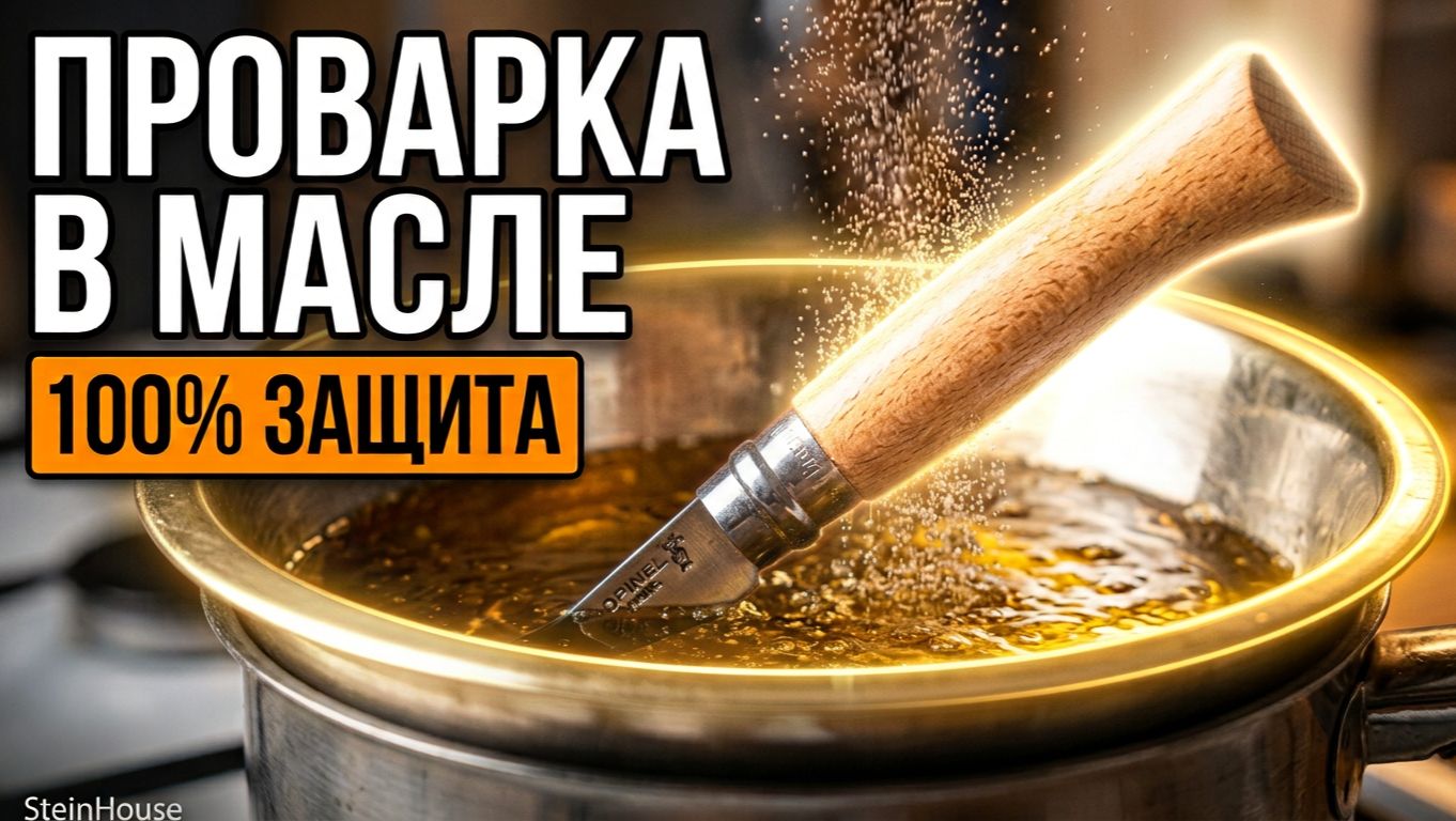 Нож Opinel пропитка льняным маслом - Проварка ножей в льняном масле, защита рукояти / SteinHouse