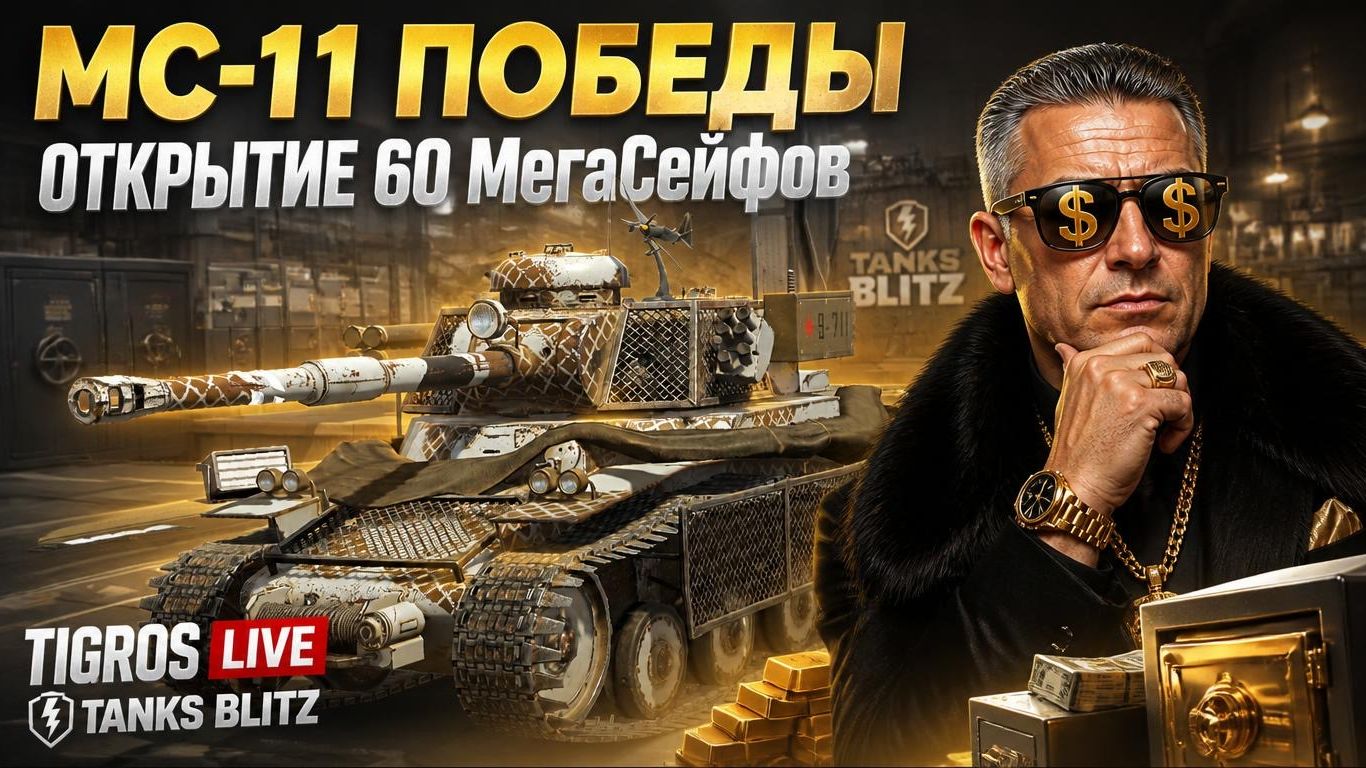 Стрим по МС-11 / Открытие 60 МегаСейфов / Tanks Blitz