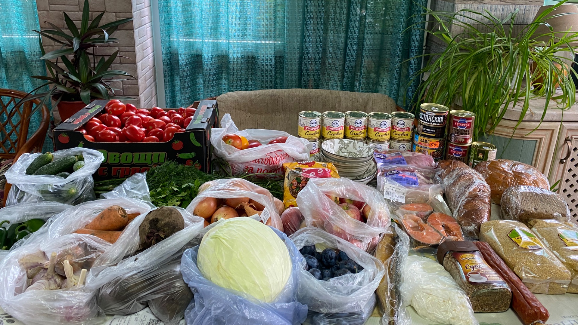 #большаязакупкапродуктов на рынке и в Магните🛍️🍎🍐🫐🍅🥒🥓🍞🥐