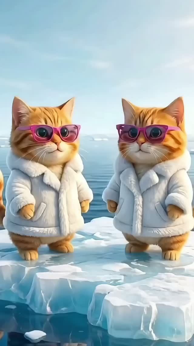 Морозный танец котиков! ❄️ Веселая детская зарядка-разминка в модных курточках 0+