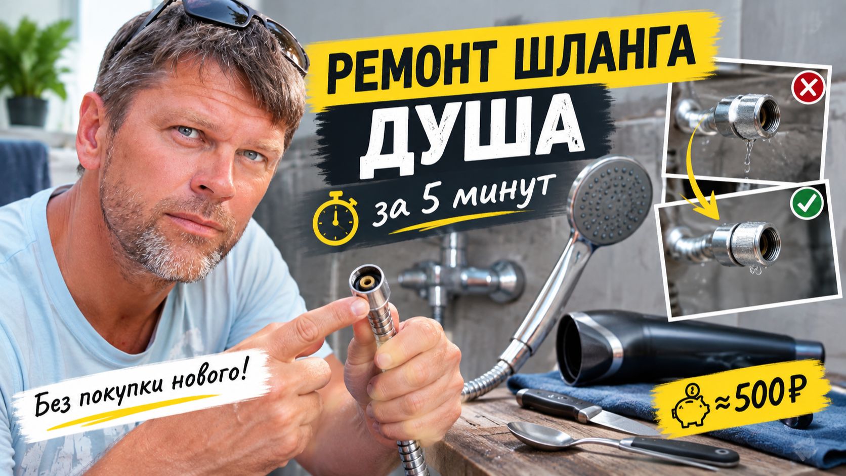 ТЕЧЁТ ШЛАНГ? Не покупай новый, ОТРЕМОНТИРУЙ 💧