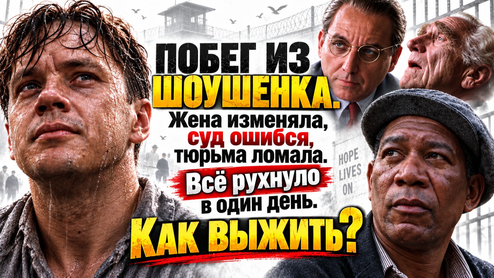 ПОБЕГ ИЗ ШОУШЕНКА. Жена изменяла, суд ошибся, тюрьма ломала. Всё рухнуло в один день. Как выжить?