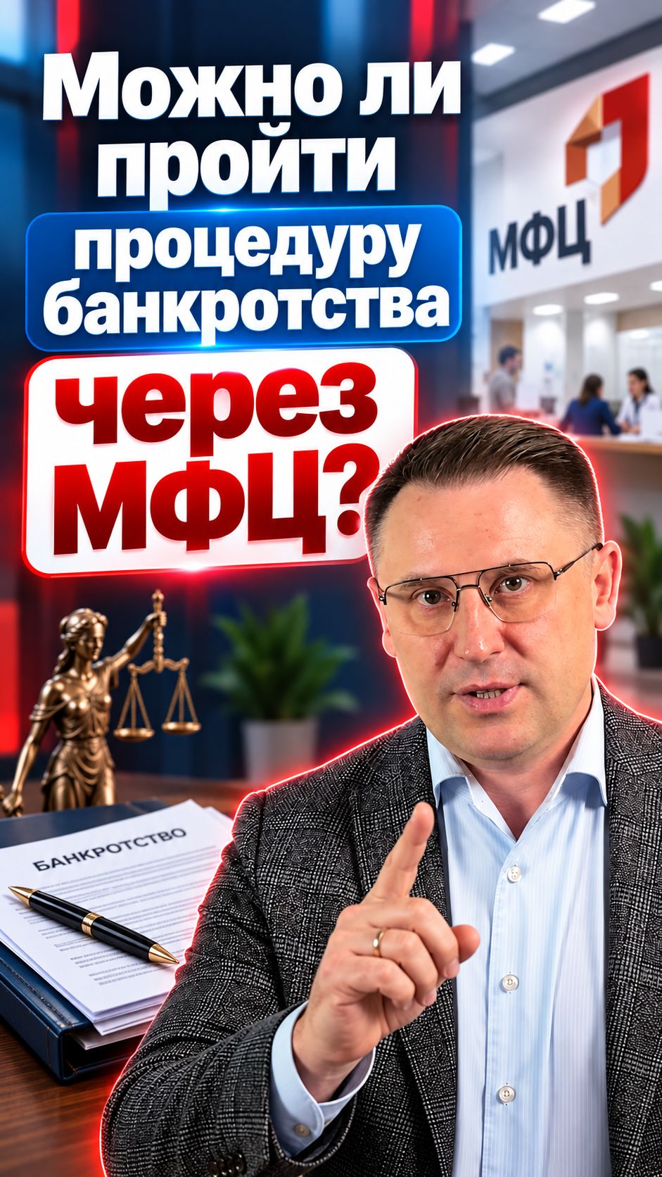 Долг меньше миллиона — значит можно пройти процедуру банкротства через МФЦ?