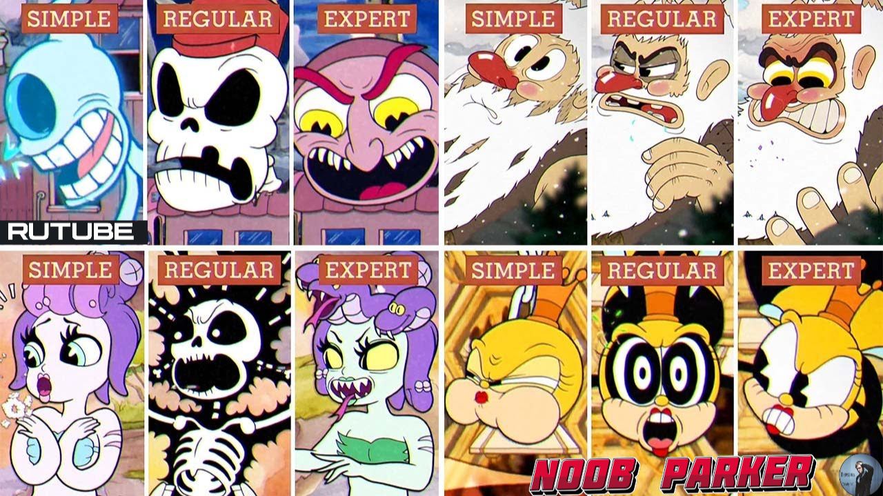 Cuphead + DLC - Все боссы - уровни сложности «Простой», «Обычный» и «Эксперт»