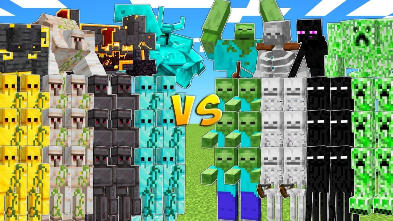 ЛУЧШАЯ битва мобов 4 на 4 в Minecraft!