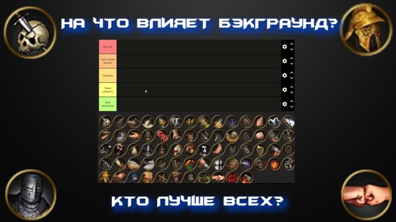 Поясняю за бэкграунды бойцов Battle Brothers + тирлист.