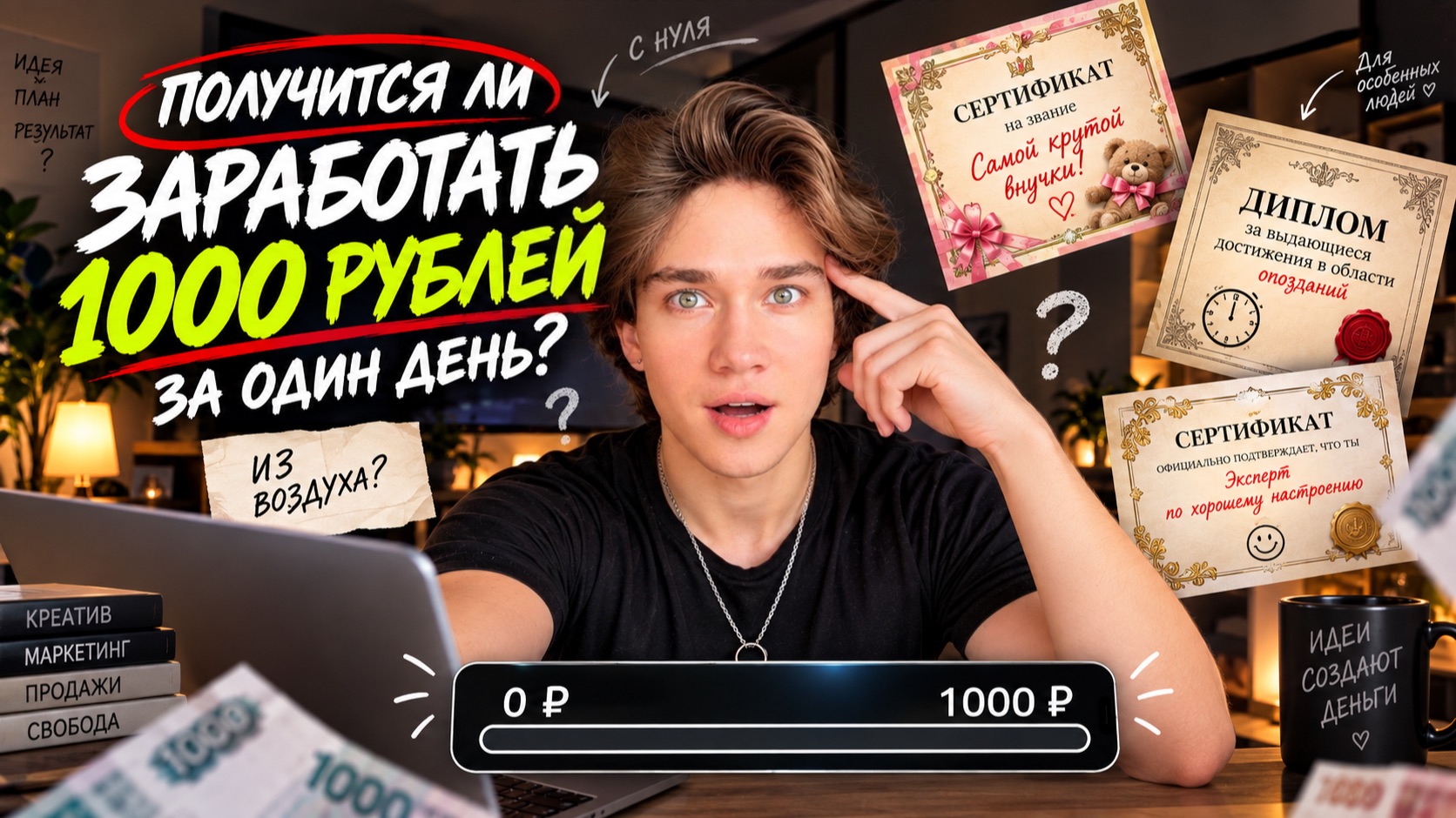 ⁣ПОЛУЧИТСЯ ли у меня заработать 1000₽ за 1 ДЕНЬ с нуля?