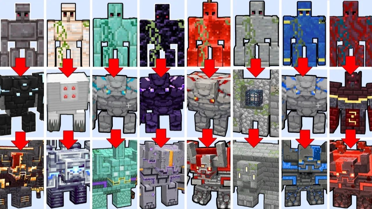 Турнир големов, боссов и монструозных мобов в Minecraft!