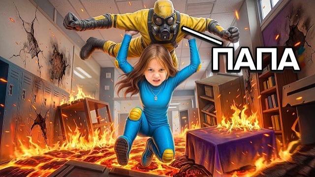Младшая СЕСТРА учит ПАПУ играть в 