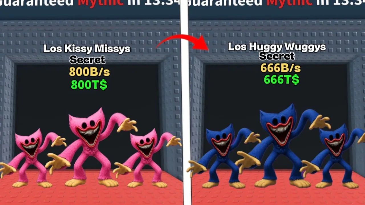 Новые Los Kissy Missys и Los Huggy Wuggys Brainrots — новое обновление Huggy Wuggy!