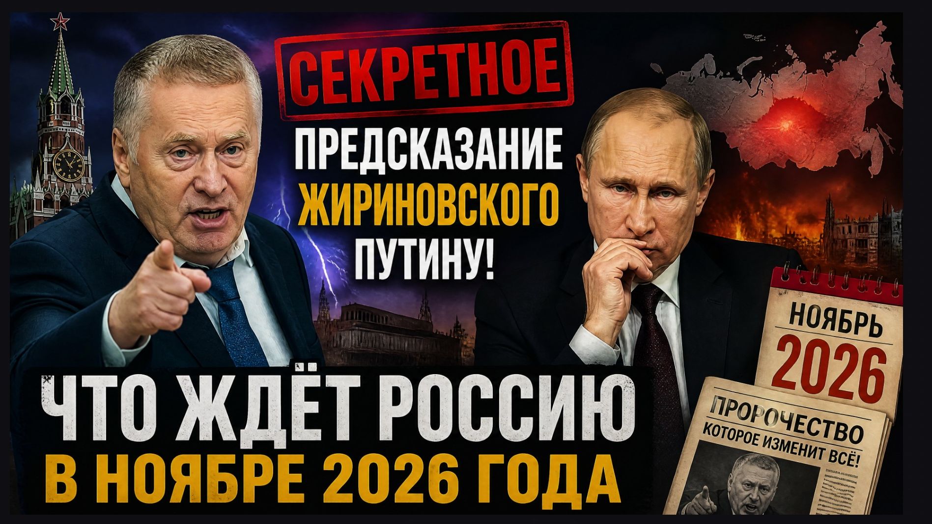 ⚡СЕКРЕТНОЕ ПРЕДСКАЗАНИЕ ЖИРИНОВСКОГО ПУТИНУ! ЧТО ЖДЁТ РОССИЮ В НОЯБРЕ 2026 ГОДА