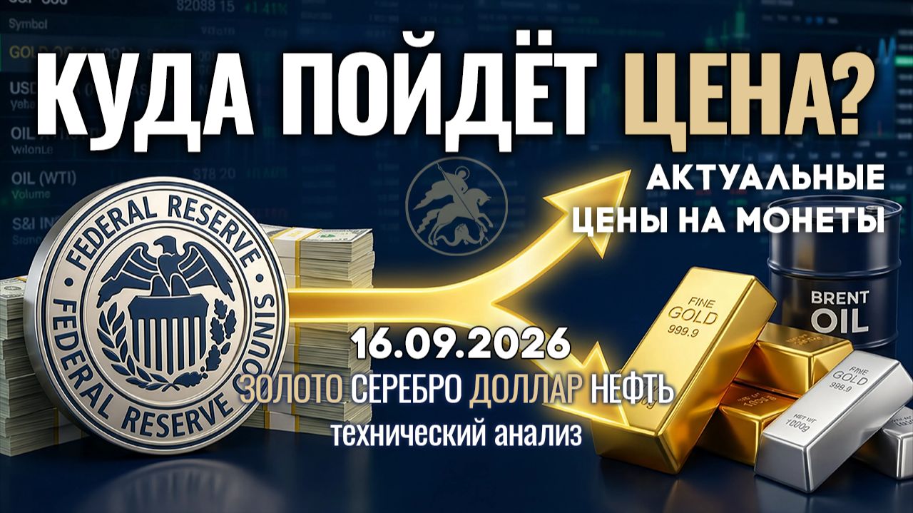 ФРС без подсказок: куда полетит золото? Анализ рынка золота, серебра, нефти, доллара 16.09.2026 г