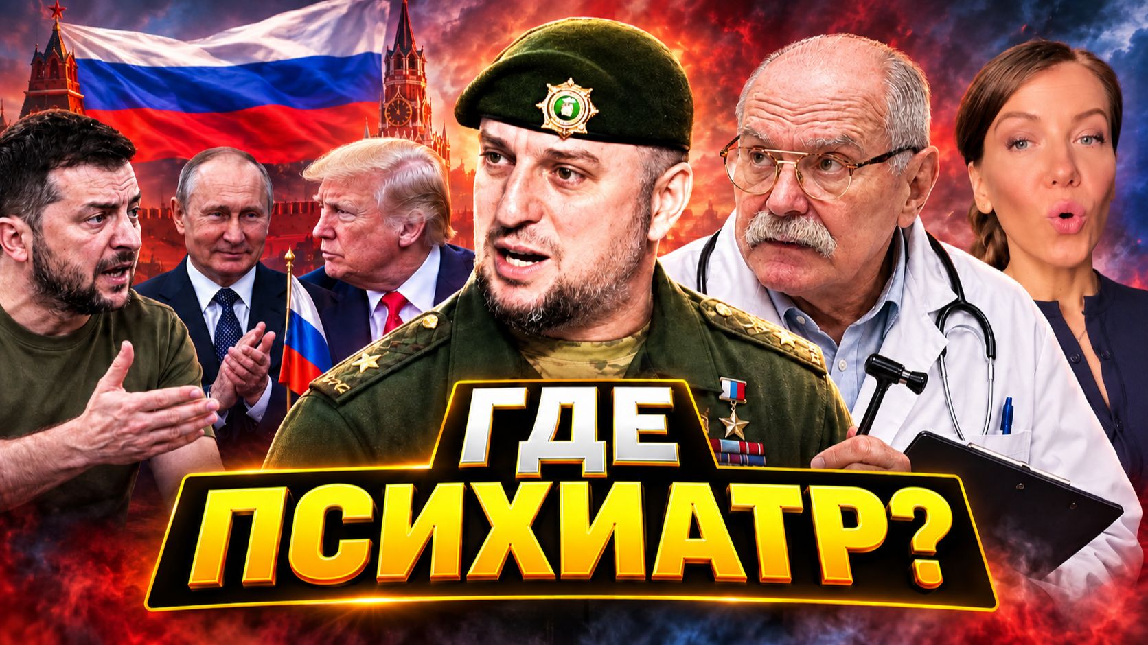 ГДЕ ПСИХИАТР ? МИХАЛКОВ БЕСОГОН / ГЕНЕРАЛ АПТИ АЛАУДИНОВ / ГЕНЕРАЛ ШАМАНОВ