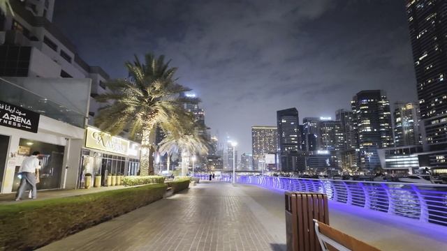 Ночная прогулка по Дубай Марина и JBR 🔥 Огни яхты и небоскрёбы