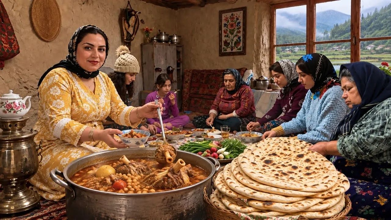 Деревня Индия. Rural Life In The Northern Iran ｜Baking Village Bread , Traditional Stew & Harvesting